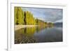 View along the shore of tranquil Lake Wanaka, autumn, Roys Bay, Wanaka, Queenstown-Lakes district, -Ruth Tomlinson-Framed Photographic Print