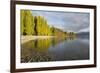 View along the shore of tranquil Lake Wanaka, autumn, Roys Bay, Wanaka, Queenstown-Lakes district, -Ruth Tomlinson-Framed Photographic Print