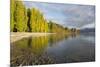View along the shore of tranquil Lake Wanaka, autumn, Roys Bay, Wanaka, Queenstown-Lakes district, -Ruth Tomlinson-Mounted Photographic Print