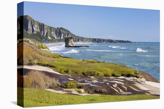 View along the Tasman Sea coast to Dolomite Point, Punakaiki, Paparoa National Park, Buller distric-Ruth Tomlinson-Stretched Canvas