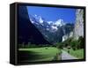 View Along Valley to the Breithorn, Lauterbrunnen, Bern, Switzerland-Ruth Tomlinson-Framed Stretched Canvas
