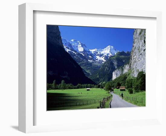 View Along Valley to the Breithorn, Lauterbrunnen, Bern, Switzerland-Ruth Tomlinson-Framed Photographic Print