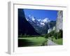 View Along Valley to the Breithorn, Lauterbrunnen, Bern, Switzerland-Ruth Tomlinson-Framed Photographic Print