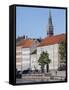 View Along Ved Stranden and Nikolaj Church, Copenhagen, Denmark, Scandinavia, Europe-Frank Fell-Framed Stretched Canvas