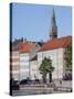View Along Ved Stranden and Nikolaj Church, Copenhagen, Denmark, Scandinavia, Europe-Frank Fell-Stretched Canvas