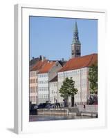 View Along Ved Stranden and Nikolaj Church, Copenhagen, Denmark, Scandinavia, Europe-Frank Fell-Framed Photographic Print