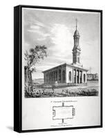 View and Ground Plan of the Church of St Peter Newington, Southwark, London, 1824-P Simonau-Framed Stretched Canvas