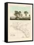 View and Map of the East Indian Establishment Singapore-null-Framed Stretched Canvas