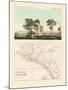 View and Map of the East Indian Establishment Singapore-null-Mounted Giclee Print