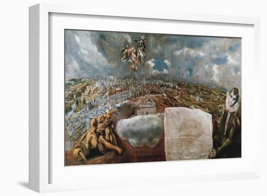 View and Map of the Town of Toledo, C. 1610-14-El Greco-Framed Giclee Print