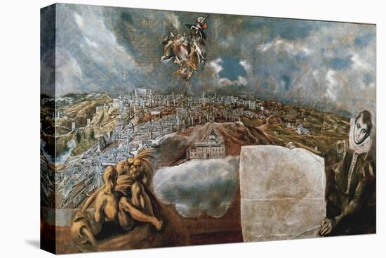 View and Map of the Town of Toledo, C. 1610-14-El Greco-Stretched Canvas