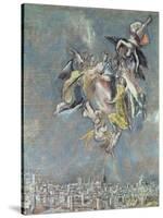 View and Map of the Town of Toledo, Detail of Angels-El Greco-Stretched Canvas