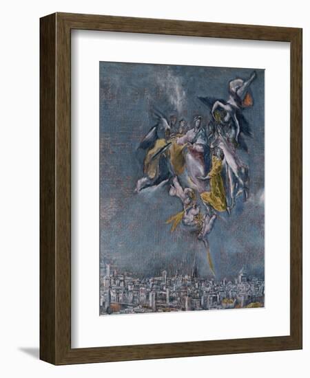 View and Map of Toledo-El Greco-Framed Giclee Print