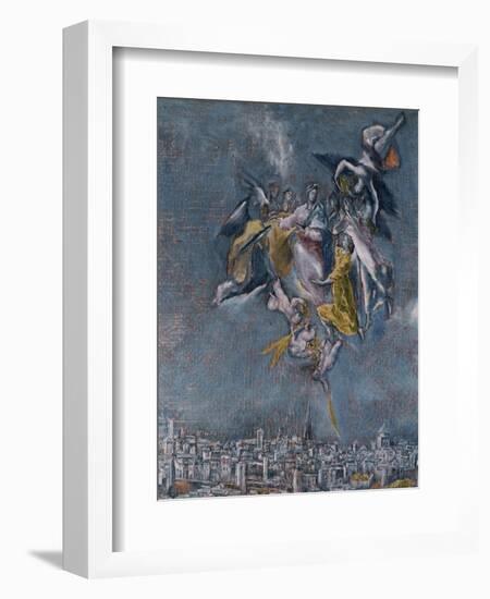 View and Map of Toledo-El Greco-Framed Giclee Print