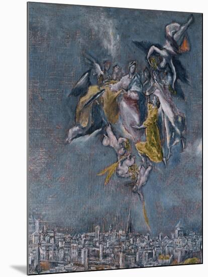 View and Map of Toledo-El Greco-Mounted Giclee Print