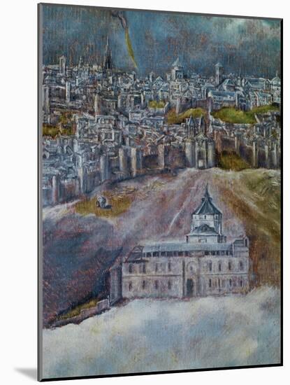 View and Map of Toledo-El Greco-Mounted Giclee Print