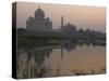 View at Dusk Across the Yamuna River of the Taj Mahal, Agra, Uttar Pradesh State, India-Eitan Simanor-Stretched Canvas