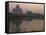 View at Dusk Across the Yamuna River of the Taj Mahal, Agra, Uttar Pradesh State, India-Eitan Simanor-Framed Stretched Canvas
