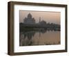 View at Dusk Across the Yamuna River of the Taj Mahal, Agra, Uttar Pradesh State, India-Eitan Simanor-Framed Photographic Print