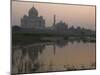 View at Dusk Across the Yamuna River of the Taj Mahal, Agra, Uttar Pradesh State, India-Eitan Simanor-Mounted Photographic Print