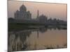 View at Dusk Across the Yamuna River of the Taj Mahal, Agra, Uttar Pradesh State, India-Eitan Simanor-Mounted Photographic Print