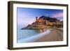 View at Dusk of Vila Vella, the Medieval Old Town of Tossa Del Mar, Costa Brava, Catalonia, Spain-Stefano Politi Markovina-Framed Photographic Print