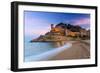 View at Dusk of Vila Vella, the Medieval Old Town of Tossa Del Mar, Costa Brava, Catalonia, Spain-Stefano Politi Markovina-Framed Photographic Print