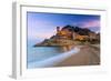 View at Dusk of Vila Vella, the Medieval Old Town of Tossa Del Mar, Costa Brava, Catalonia, Spain-Stefano Politi Markovina-Framed Photographic Print