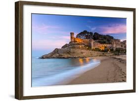 View at Dusk of Vila Vella, the Medieval Old Town of Tossa Del Mar, Costa Brava, Catalonia, Spain-Stefano Politi Markovina-Framed Photographic Print