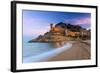 View at Dusk of Vila Vella, the Medieval Old Town of Tossa Del Mar, Costa Brava, Catalonia, Spain-Stefano Politi Markovina-Framed Photographic Print