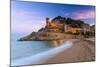 View at Dusk of Vila Vella, the Medieval Old Town of Tossa Del Mar, Costa Brava, Catalonia, Spain-Stefano Politi Markovina-Mounted Photographic Print