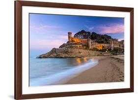 View at Dusk of Vila Vella, the Medieval Old Town of Tossa Del Mar, Costa Brava, Catalonia, Spain-Stefano Politi Markovina-Framed Photographic Print