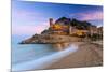 View at Dusk of Vila Vella, the Medieval Old Town of Tossa Del Mar, Costa Brava, Catalonia, Spain-Stefano Politi Markovina-Mounted Photographic Print