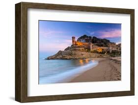 View at Dusk of Vila Vella, the Medieval Old Town of Tossa Del Mar, Costa Brava, Catalonia, Spain-Stefano Politi Markovina-Framed Photographic Print