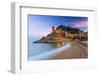 View at Dusk of Vila Vella, the Medieval Old Town of Tossa Del Mar, Costa Brava, Catalonia, Spain-Stefano Politi Markovina-Framed Photographic Print