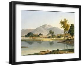 View at Nijeibabad, near the Coaduwar Gaut, Rohilcund, plate XIII from Part 6 of 'Oriental Scenery'-Thomas Daniell-Framed Giclee Print