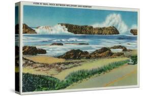 View at Seal Rock between Waldport and Newport - Newport, OR-Lantern Press-Stretched Canvas