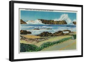View at Seal Rock between Waldport and Newport - Newport, OR-Lantern Press-Framed Art Print