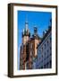 View at St. Mary's Gothic Church, Famous Landmark in Krakow, Poland.-Curioso Travel Photography-Framed Photographic Print