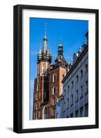 View at St. Mary's Gothic Church, Famous Landmark in Krakow, Poland.-Curioso Travel Photography-Framed Photographic Print