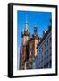 View at St. Mary's Gothic Church, Famous Landmark in Krakow, Poland.-Curioso Travel Photography-Framed Photographic Print