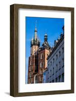 View at St. Mary's Gothic Church, Famous Landmark in Krakow, Poland.-Curioso Travel Photography-Framed Photographic Print