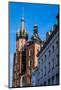 View at St. Mary's Gothic Church, Famous Landmark in Krakow, Poland.-Curioso Travel Photography-Mounted Photographic Print