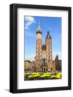 View at St. Mary's Gothic Church, Famous Landmark in Krakow, Poland.-majeczka-majeczka-Framed Photographic Print