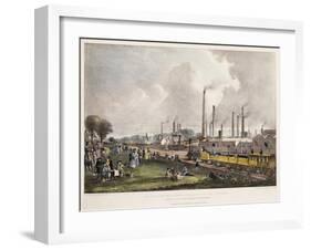 View at St. Rollox Looking South East; Opening of the Glasgow and Garnkirk Railway-David Octavius Hill-Framed Giclee Print