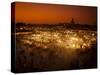 View at Sunset across DJemaa el Fna, Marrakech, Morocco, North Africa, Africa-Ian Egner-Stretched Canvas