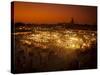 View at Sunset across DJemaa el Fna, Marrakech, Morocco, North Africa, Africa-Ian Egner-Stretched Canvas