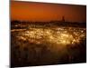 View at Sunset across DJemaa el Fna, Marrakech, Morocco, North Africa, Africa-Ian Egner-Mounted Photographic Print