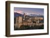 View at sunset of Alhambra palace with the snowy Sierra Nevada in the background, Granada, Andalusi-Stefano Politi Markovina-Framed Photographic Print