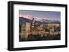 View at sunset of Alhambra palace with the snowy Sierra Nevada in the background, Granada, Andalusi-Stefano Politi Markovina-Framed Photographic Print